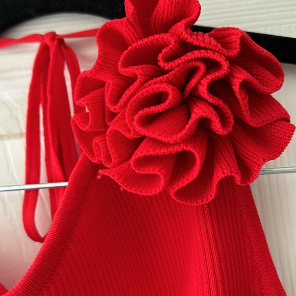 NIA Red Ribbed Skirt/Top Set Small - Picture 12 of 16